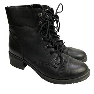 Sugar Klondike Black Combat Boots Zip or Lace Up Closure Heeled Boot Women’s 10M